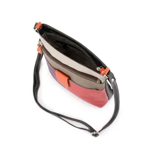 Franco Bonini - 12-242 Ladies Small Leather Shoulder Bag - Purple Multi Instant Deal Today