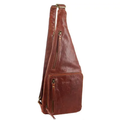 Pierre Cardin Rustic Leather Sling Bag Pc3299 Ches/Mahog Flash Deal Today Today Only Offer