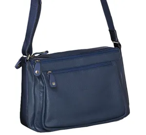 Milleni - Leather 2Section Cross Body Bag - Navy Hot Pick Deal Grab the Deal Now