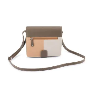 Dont Miss Out Franco Bonini - 1321 Leather Organiser Shoulder Bag - Bone Multi