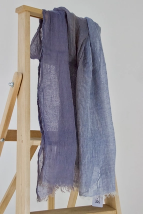 Todays Hot Savings Exclusive Large Blue Scarf In Linen