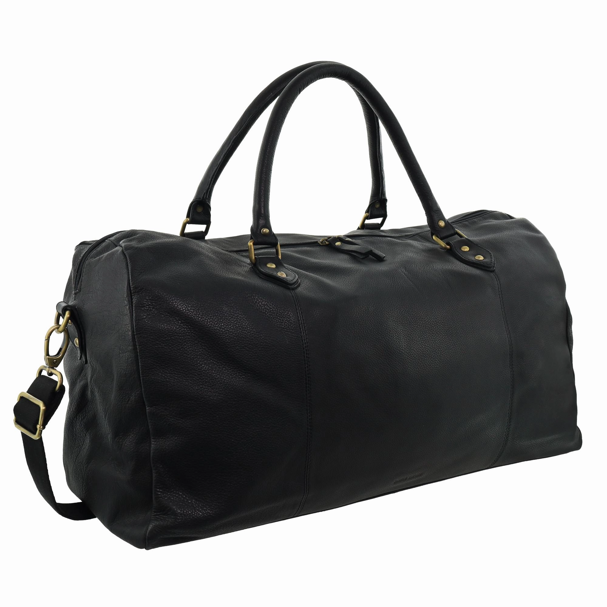 Pierre Cardin - 56Cm Leather Overnight Bag Pc3335 - Black Hot Item Clearance