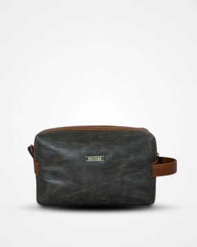 The Olive Green & Brown Leather Toiletry Bag Ii Dopp Kit Dont Miss Hot Deals MustShop Sale