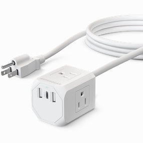 Cube Multi-Port Power Strip Extension Cord | White Online Exclusive Steal