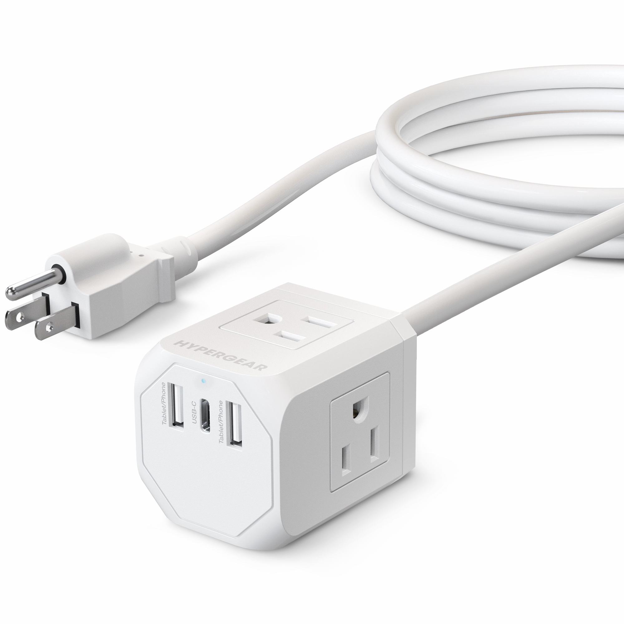 Cube Multi-Port Power Strip Extension Cord | White Online Exclusive Steal