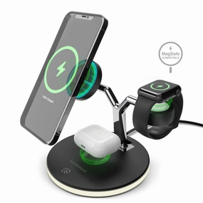 Hot Offer Ending Soon Maxcharge 3-In-1 Wireless Charging Stand With 15W Magnetic Wireless Fast Charge | Black