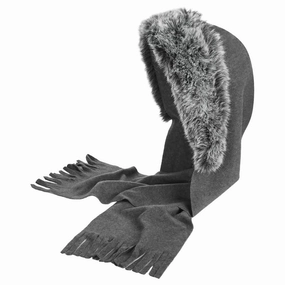 Hot Offer Ending Soon Price Slash Today Fleece Hat-Scarf With Faux Fur