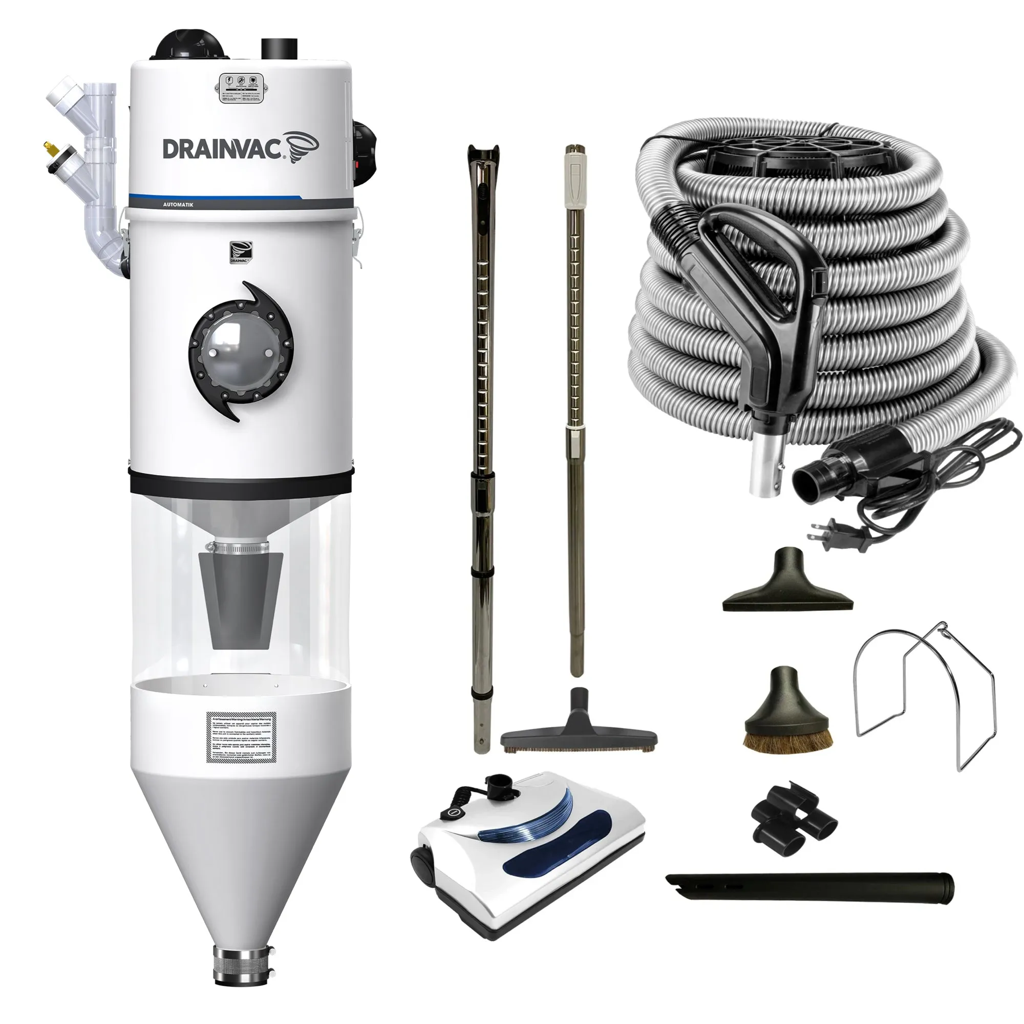 DrainVac Automatik Central Vacuum | Dual Motor with Decanter and Basic Electric Package