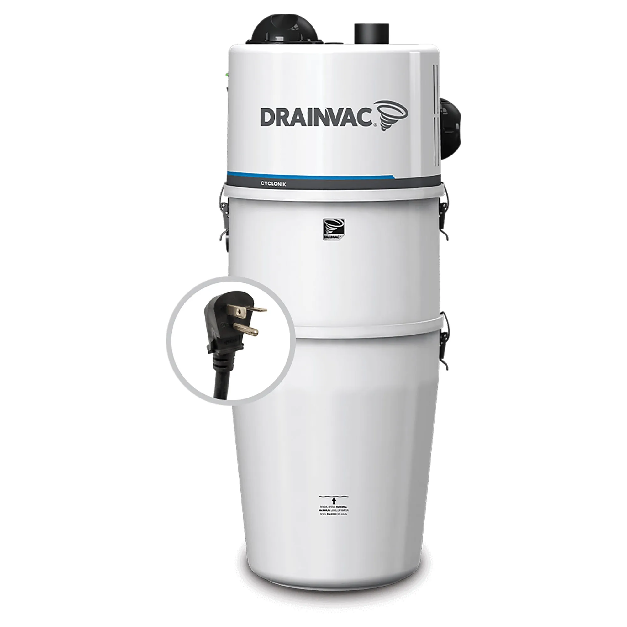 DrainVac Cyclonik Central Vacuum - 2x355 AW with Cartridge Filter and SEBO ET-1 Electric Package