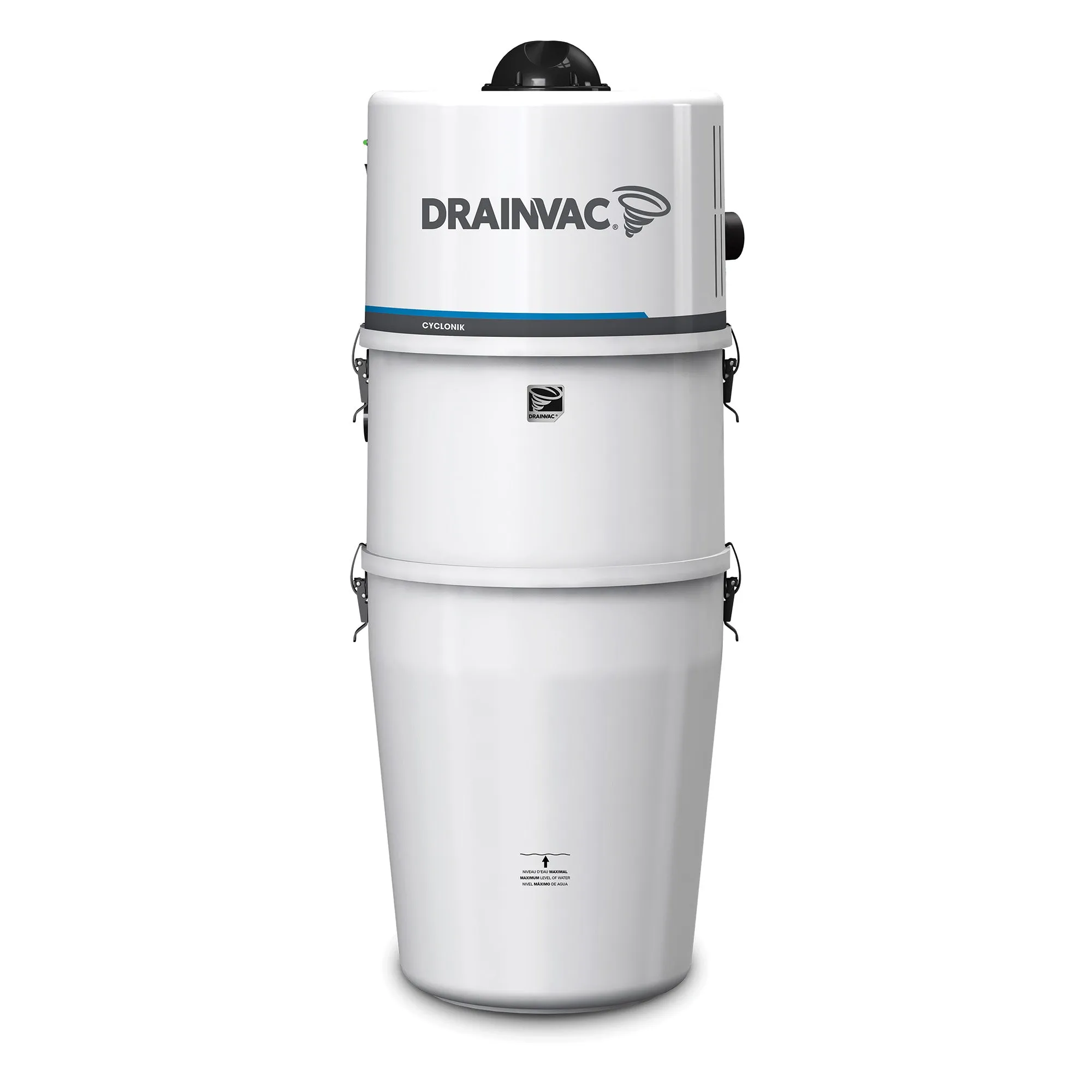 DrainVac Cyclonik Central Vacuum - 700 AW with Cartridge and Wessel Werk EBK360 Electric Package