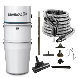DrainVac Cyclonik Central Vacuum - 800 AW with Foam Filter and Deluxe Air Package