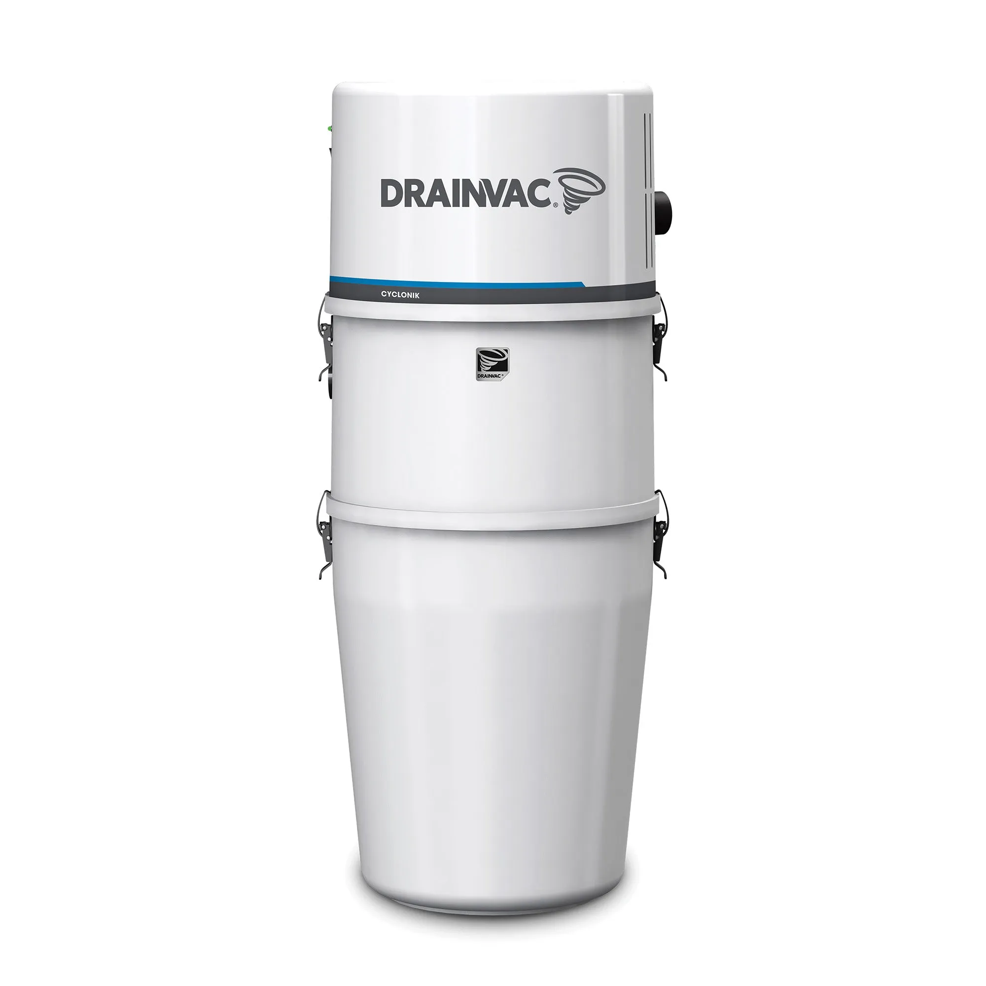 DrainVac Cyclonik Central Vacuum - 800 AW with Foam Filter and Wessel Werk EBK360 Electric Package