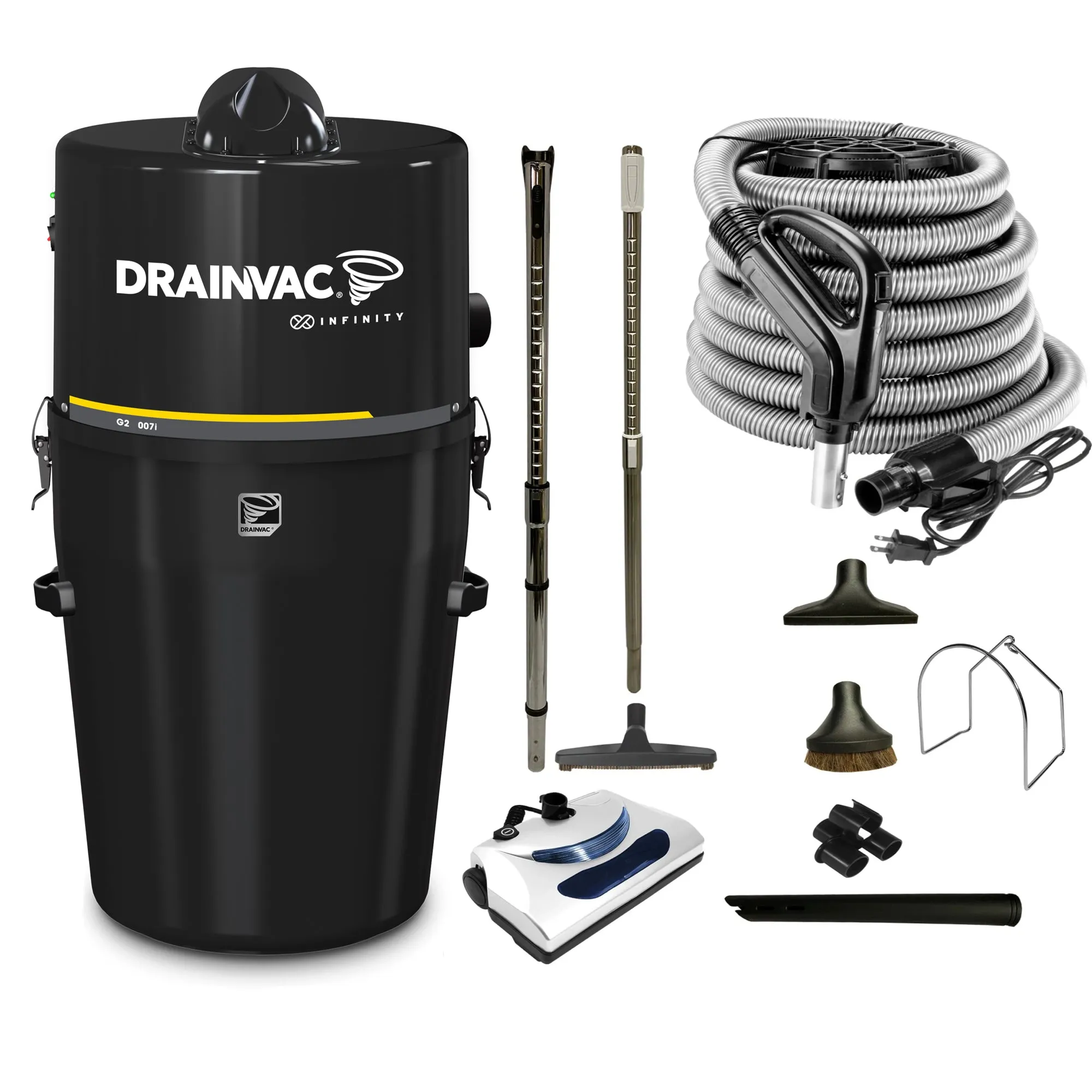 DrainVac G2-007i Infinity Central Vacuum | 700 Air Watts Motor | Basic Electric Package