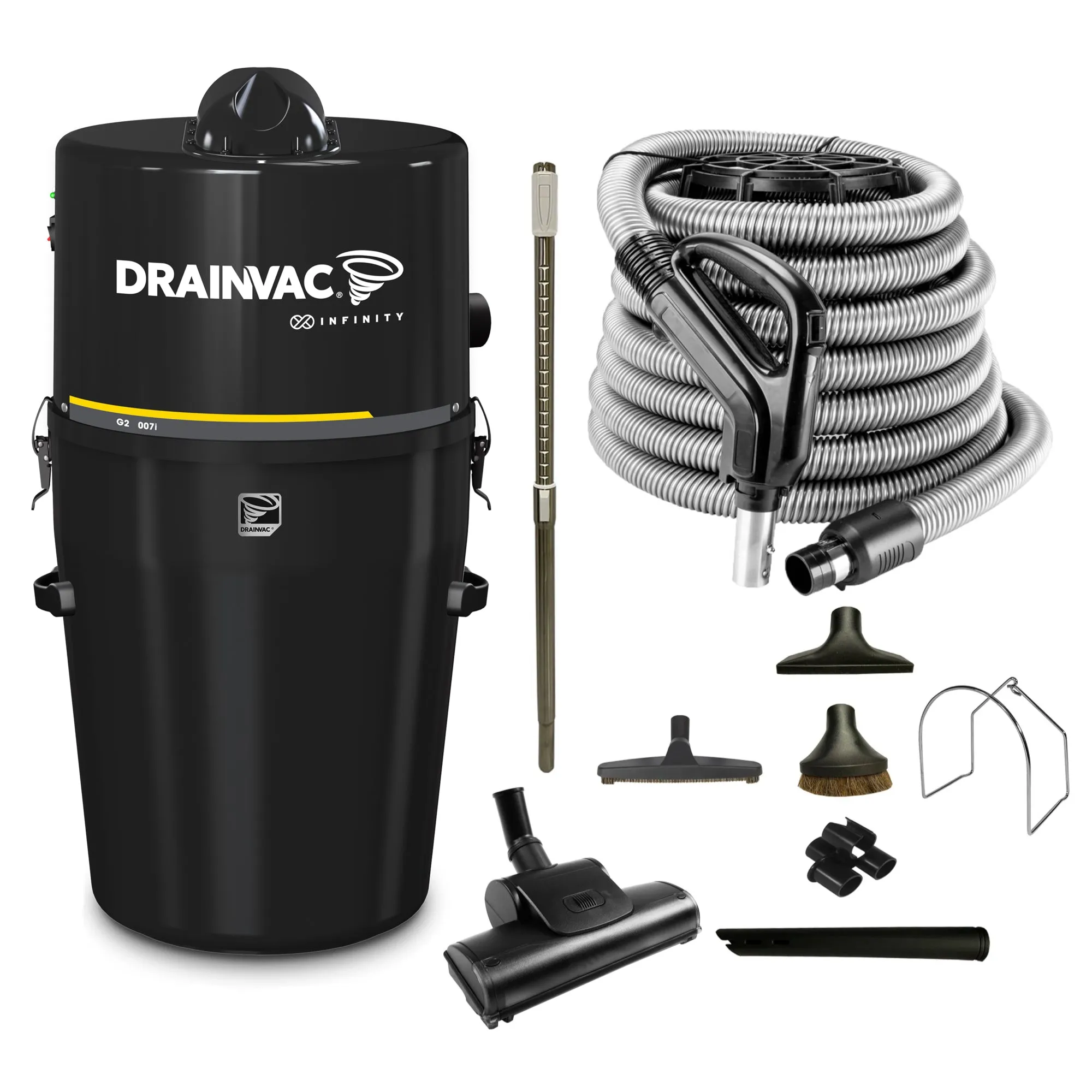DrainVac G2-007i Infinity Central Vacuum | 700 Air Watts Motor | with Deluxe Air Package
