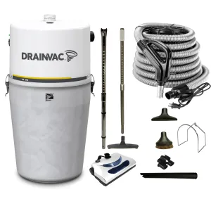 DrainVac G2-008 Central Vacuum Cleaner | 800 Air Watts Motor | Basic Electric Package