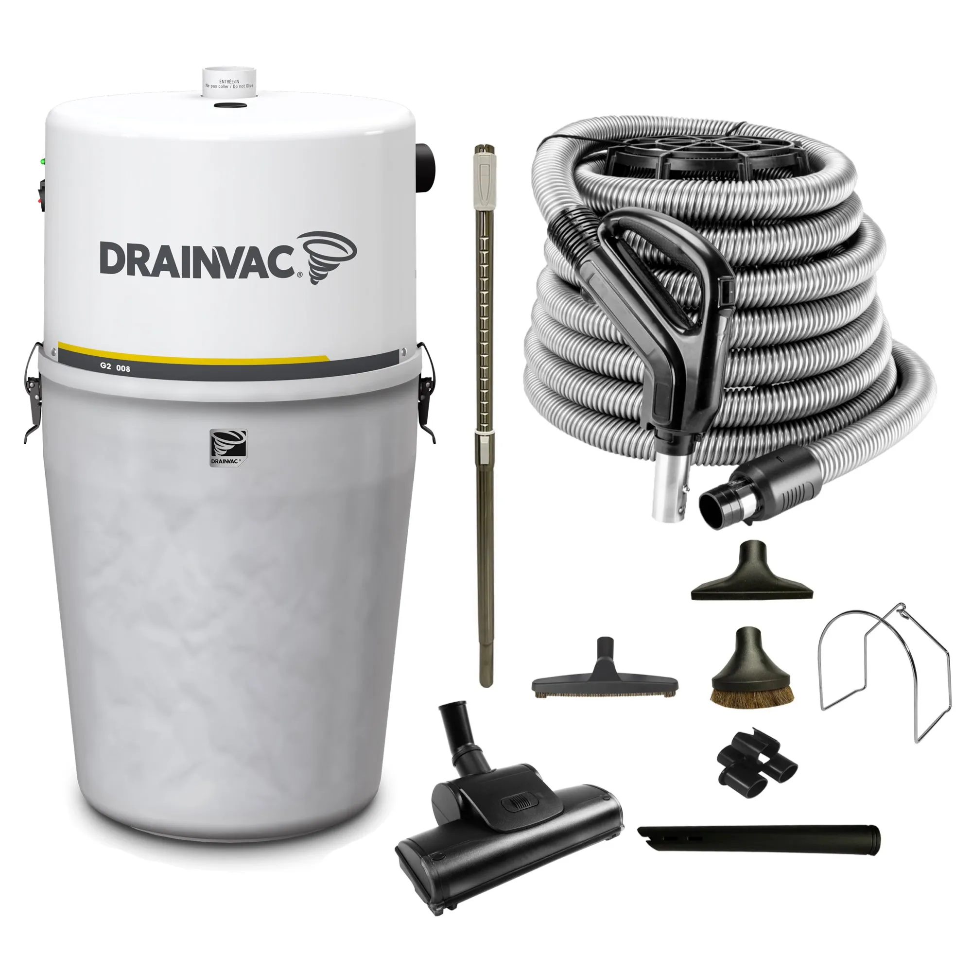 DrainVac G2-008 Central Vacuum Cleaner | 800 Air Watts Motor | Deluxe Air Package