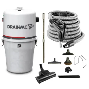 DrainVac S1008 Central Vacuum Cleaner | 800 Air Watts Motor | with Deluxe Air Package