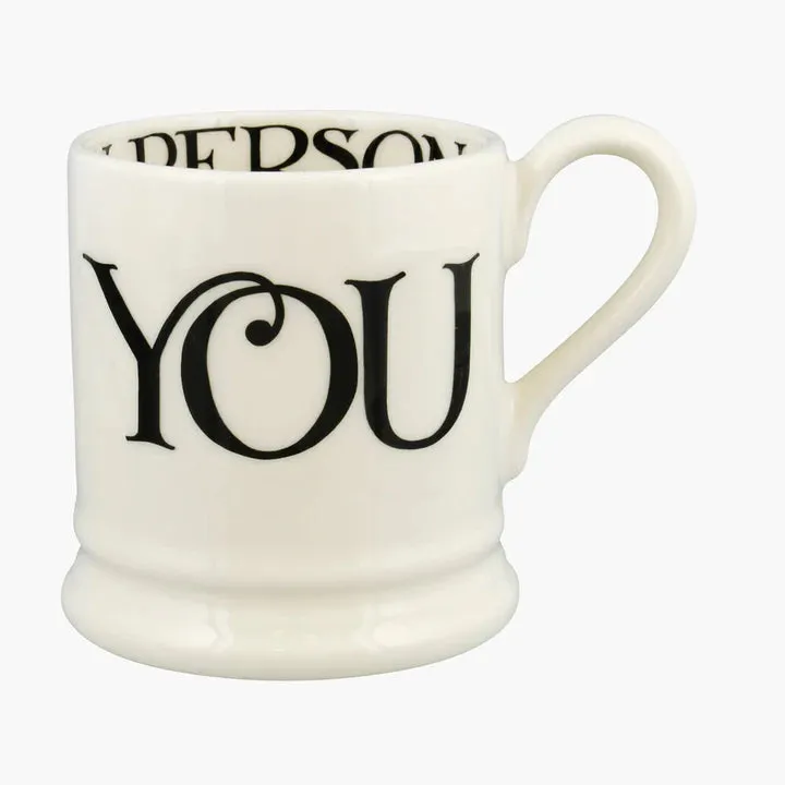 Emma Bridgewater Black Toast You & Me Set of 2 Half Pint Mugs