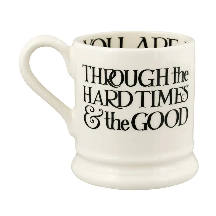 Emma Bridgewater Black Toast You & Me Set of 2 Half Pint Mugs