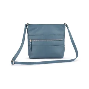 Franco Bonini - 21-0022 Leather Long Strap Square Handbag - New Grey Unmissable Deal Today