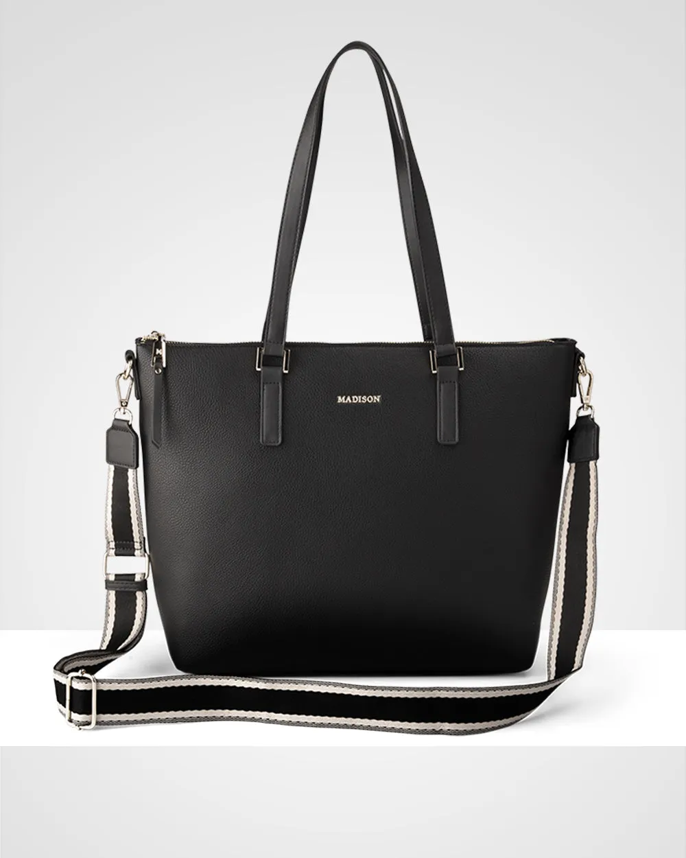Today Only Discount Alert Inga Large Zip Top Tote Bag   Stripe Bag Strap