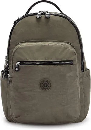 Kipling Seoul Large 15" Laptop Backpack - Moss Green Trending Hot Deal