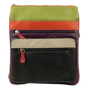 Todays Special Picks Special Deal Frenzy Franco Bonini - 3849 Leather Side Bag - Black/Multi