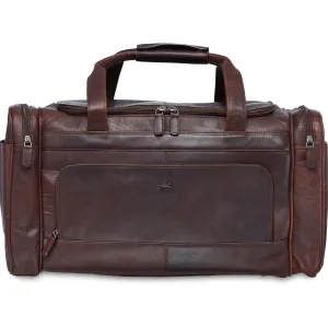 Clearance Blowout Shop Now Save Mancini Leather Carry-On Duffle Bag, 20" X 10.75" X 10.75", Brown