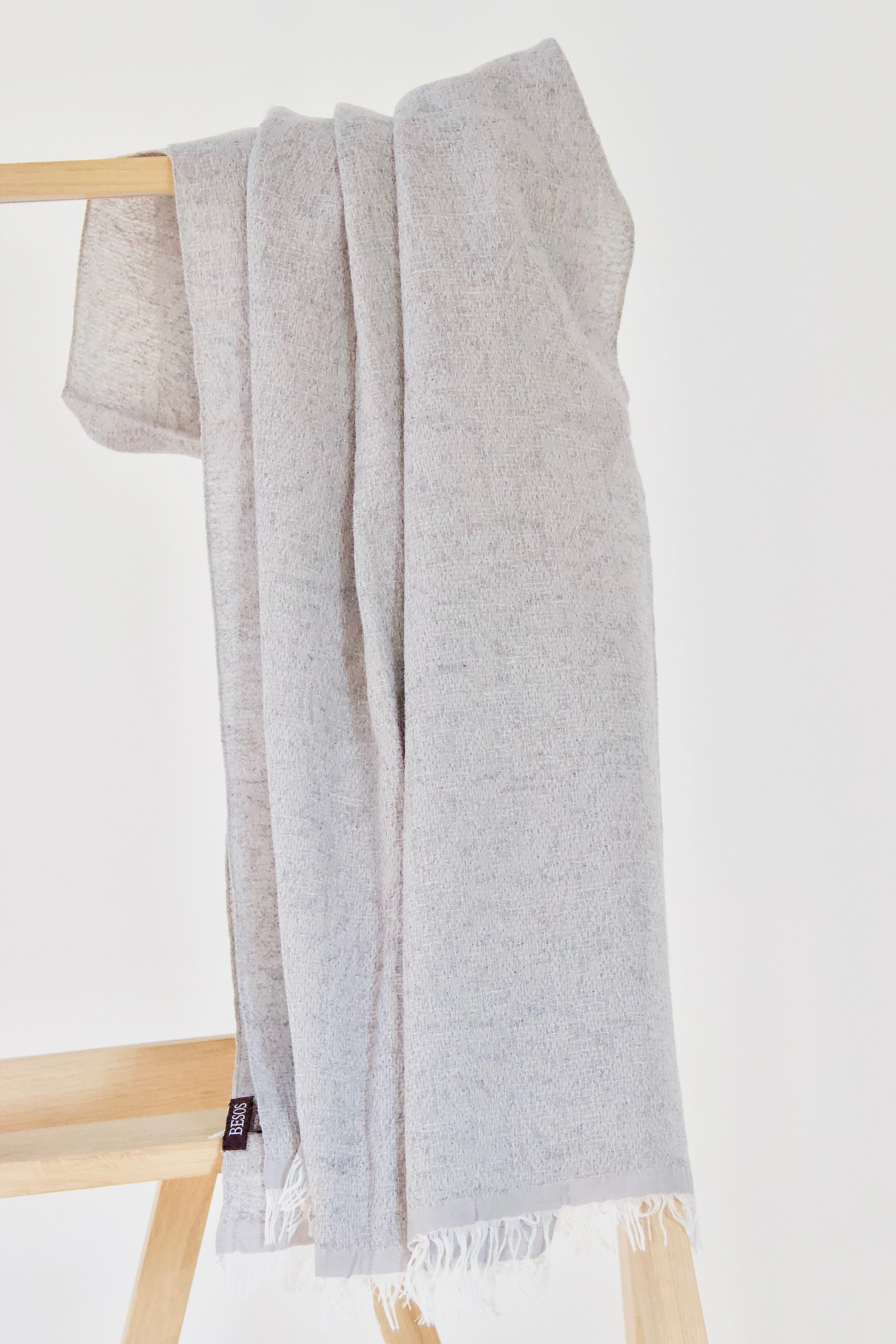 Pearl Grey Scarf In Beautiful Weave Trending Savings Now