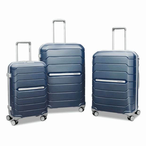 Grab Save Today MustHave Items Samsonite Freeform 3 Piece Set 21|24|28 Inch Expandable Spinners (Navy)