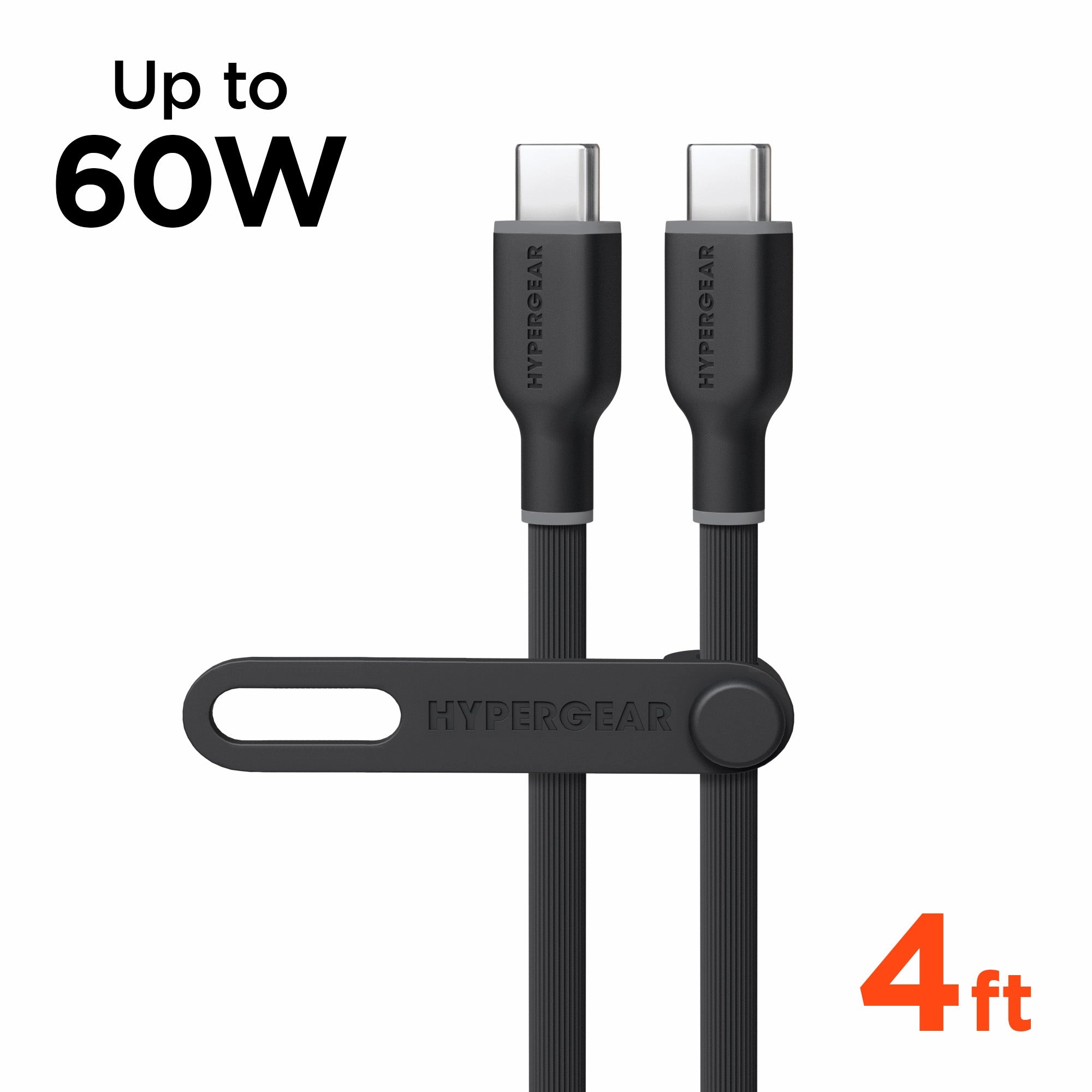 Special Price Offer Mega Online Discount Flexi Pro Usb-C To Usb-C Soft-Touch Silicone Fast Charge Cable | 4Ft | Black