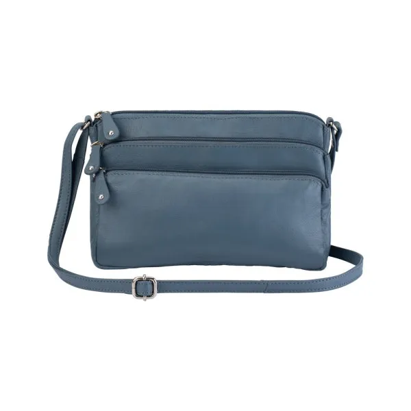 Flash Sale Alert Now Trending Now Offer Franco Bonini 12-221 Small 3Zip Leather Handbag - New Grey