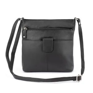Franco Bonini - 12-242 Ladies Small Leather Shoulder Bag - Black Instant Savings Inside MustHave Steals