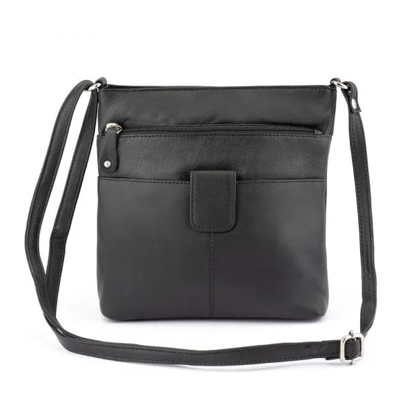 Clearance Sale Now Franco Bonini - 12-242 Ladies Small Leather Shoulder Bag - Black