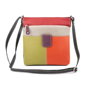 Franco Bonini - 12-242 Ladies Small Leather Shoulder Bag - Orange Multi Surprise Offer Now EndofWeek Deals