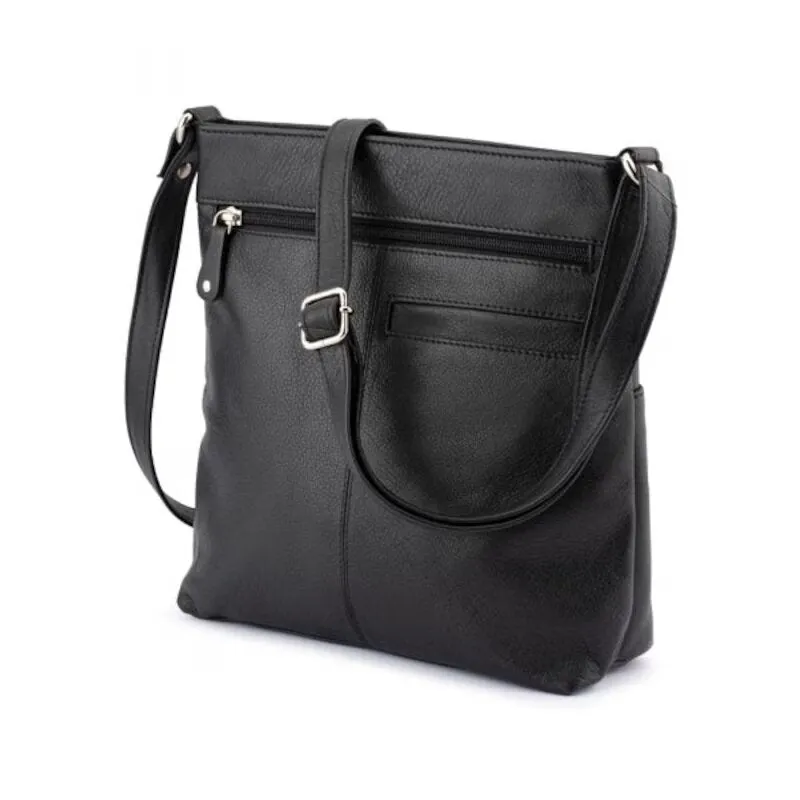 Trending Offer Today Franco Bonini - 1300 Large Front Tab Multi Pocket Side Bag- Black Multi