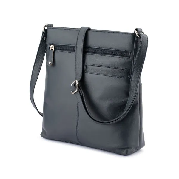 Franco Bonini - 1300 Large Front Tab Multi Pocket Side Bag- Navy Online Exclusive Steal Flash Sale Alert