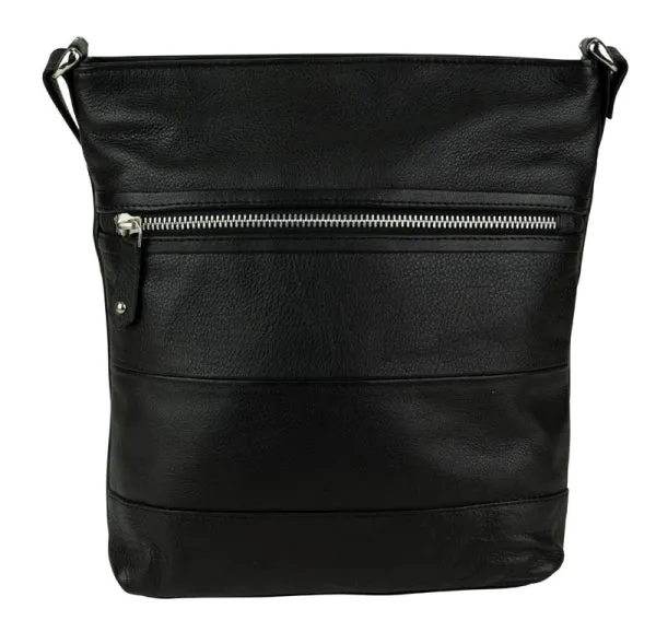 Franco Bonini - 1304 Striped Leather Shoulder Bucket Bag - Black Special Deals Online