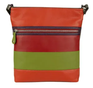 Hot Savings Alert Franco Bonini - 1304 Striped Leather Shoulder Bucket Bag - Orange Multi