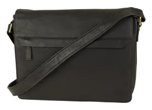 Todays Best Deal Hot Pick of the Day Franco Bonini 16-0020 Black Leather Pc Compatible Satchel