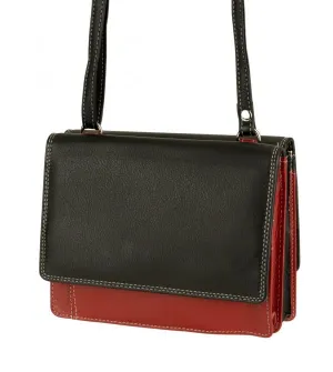 Franco Bonini 19-070 Black/Multi Leather 2 Sided Oraganiser Handbag Flash Sale Alert Now Mega Online Discount
