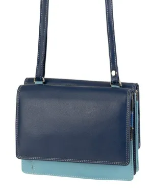 Franco Bonini 19-070 Blue/Multi Leather 2 Sided Oraganiser Handbag Shop Save Today Clearance Sale Now