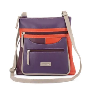 Trending Offer Today Franco Bonini - 21-0023 Leather Front Pocket Handbag - Purple/Multi