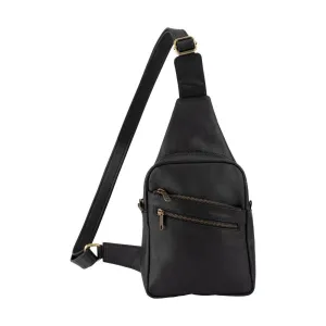 Franco Bonini - 23-0011 Leather Sling Backpack - Black MustHave Items