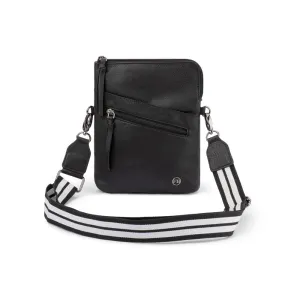 Sweet Deal Today Franco Bonini - 24-008 Leather Sling Bag W Webbing Strap - Black