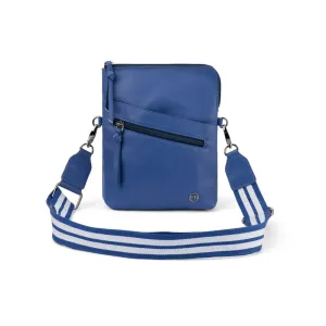 Clearance Steal Today Grab Your Hot Pick Franco Bonini - 24-008 Leather Sling Bag W Webbing Strap - Blue