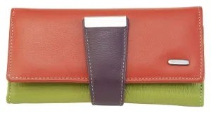 Best Seller Deal Grab Your Hot Pick Franco Bonini - 4207 Ladies Large Leather Wallet - Orange/Multi