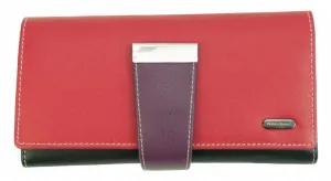 Franco Bonini - 4207 Ladies Leather Wallet - Red/Multi Grab It Fast