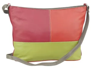 Price Drop Today Exclusive Holiday Deal Franco Bonini - 5081 3 Section Leather Handbag - Orange Multi