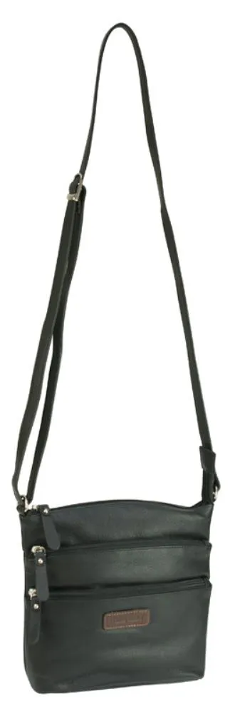 Big Price Drop Limited Time Offer Franco Bonini Lb172 Black 3Zip Long Strap Sm Shoulder Bag